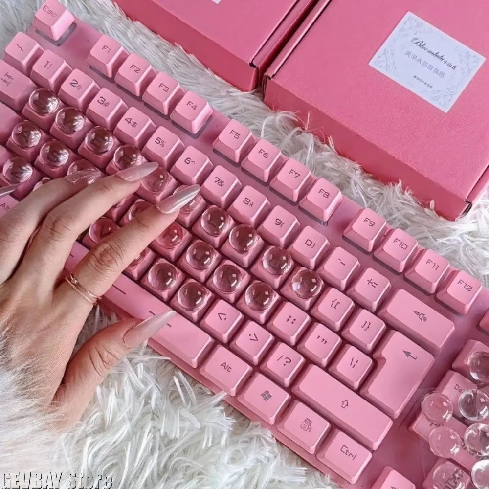 3D Clear Raised Keyboard Stickers Raised Pad Transparent Long Nails Keyboard Stickers Silicone Thick 3D Keyboard Stickers