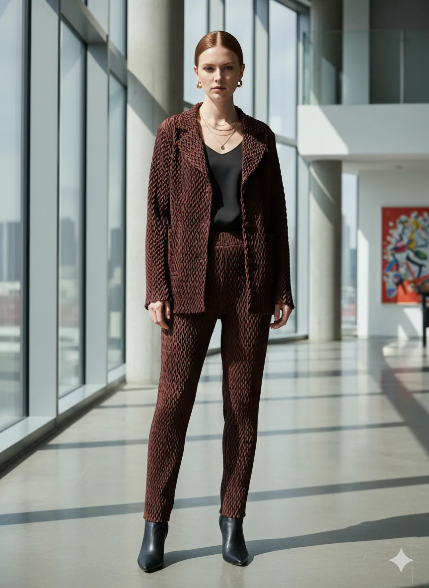 

Miyake Folds 2026, весенний новый высококачественный простой однотонный маленький костюм с волнистыми складками, повседневный универсальный короткий пиджак с длинными рукавами, женский