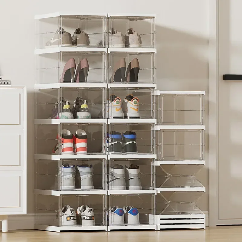 Display cabinet, one-piece shoe box, dust-proof and dust-proof shoe rack  storage cabinet  shoe organizer and storage