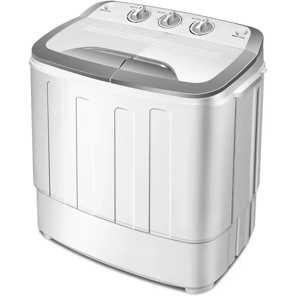 

Portable Washing hine, 13lbs Washer and Spinner Combo, Semi-Automatic Laundry Clothes hine, Compact Twin Tub Mini Washer or Apar