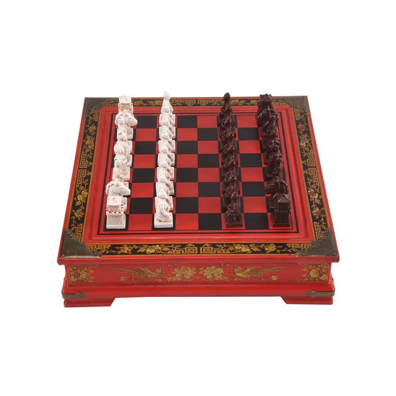 

Шахматы ABMV-Вуд: Китайские ретро-шахматы «Терракотовые воины» из дерева с эффектом старения, фигурки из смолы, подарок на Рождество и День рождения, премиум-класс