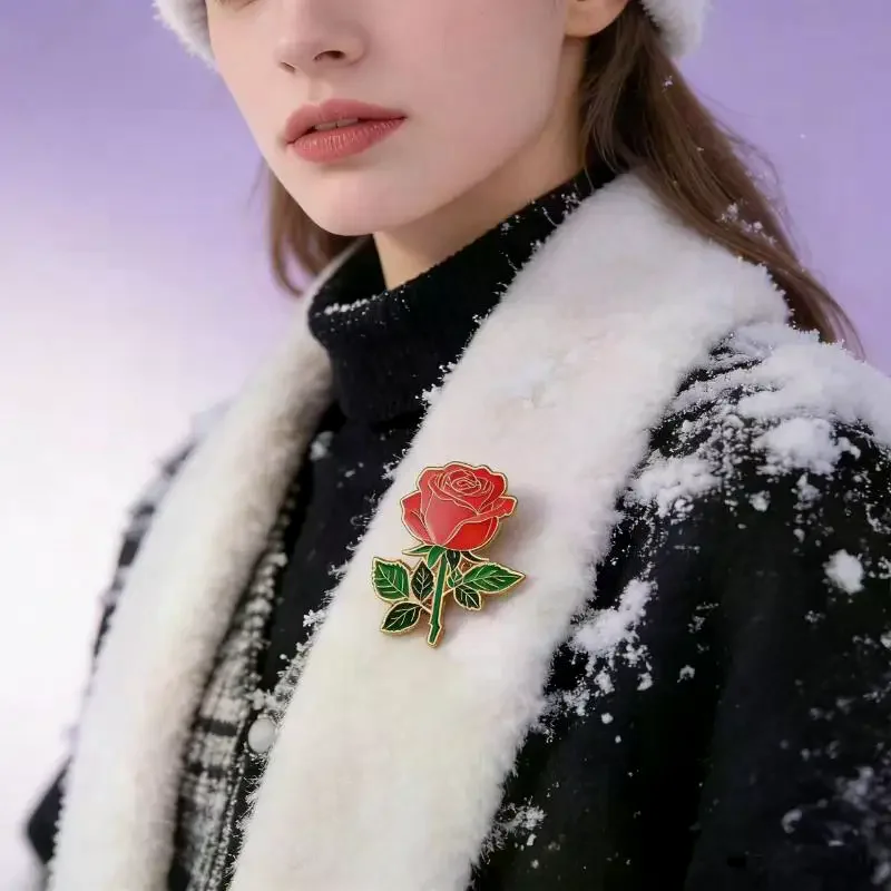 Fashion Rose Flower Brooches Pin For Women Clothing Coat Jewelry Accessries Gifts