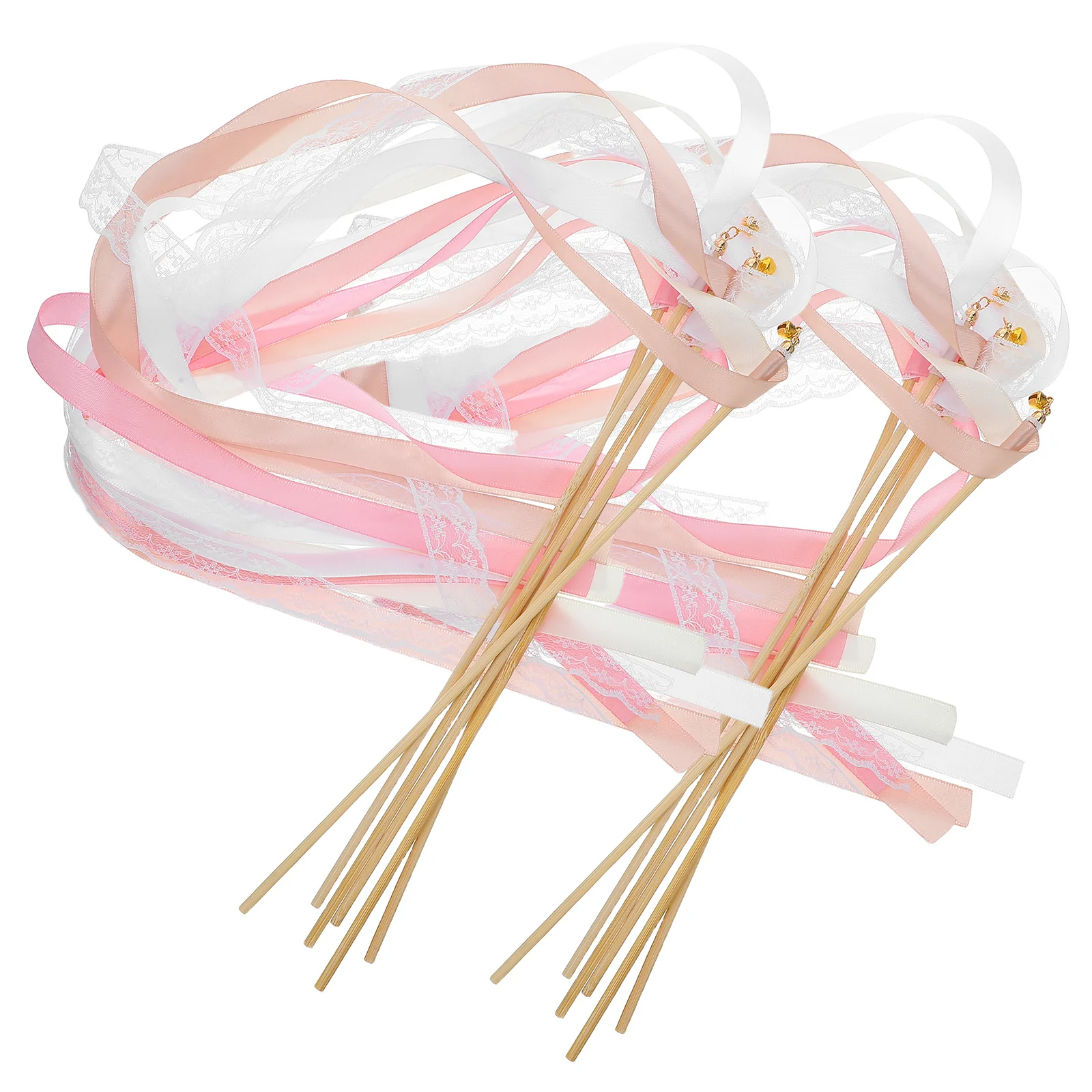 

30Pcs Wedding Bells Fairy Wands Lace Silk Ribbon Streamers for Bridal Shower Birthday Party Decorations Fairy Wands Party Favor
