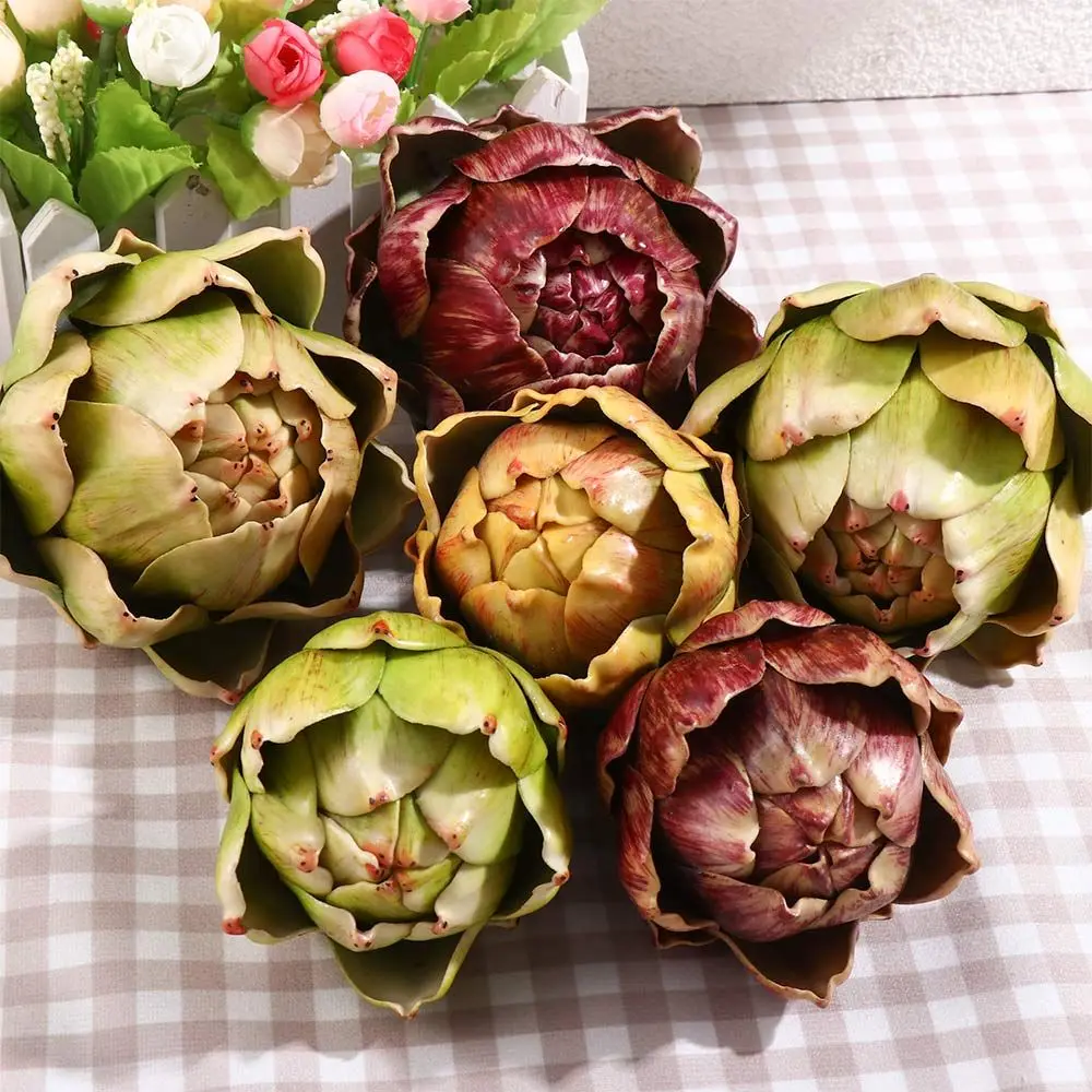 Flores artificiais para decoração de casa, falso fruto, falso alcachofra, casa e cozinha decorações