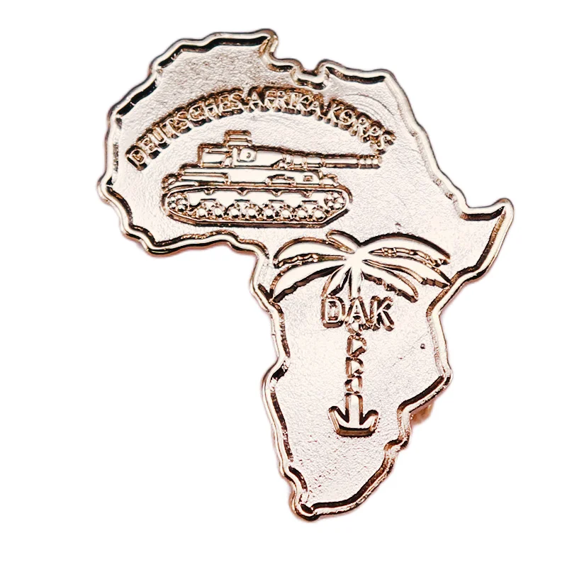 Africa Map Inspired Brooch Metal Badge