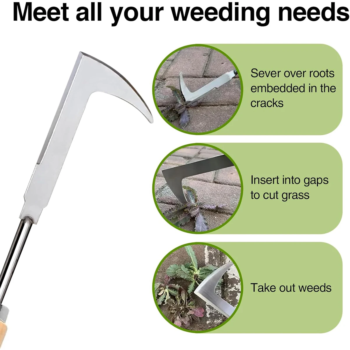 Gap Weeder Sickle Weed Removal Artifact Handheld Weeding Tool Garden Tools for Puller L Shape Aquatic Cutter Machete