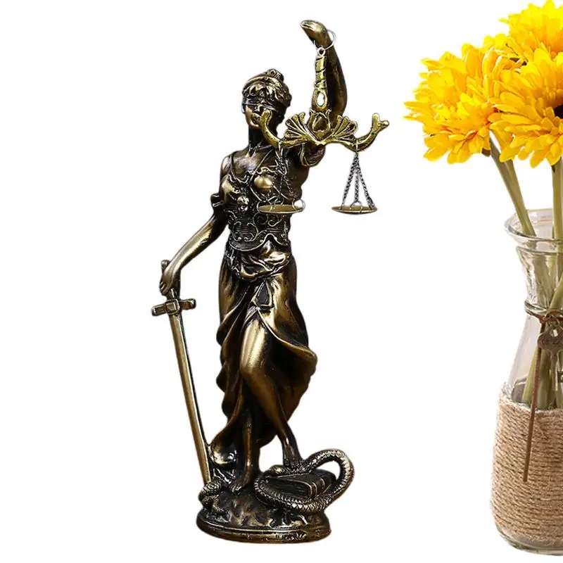 Lady Justice Statue Law Desktop Resin Justice Goddess Statue Justice Fairness Goddess Statue Greek Mythology Ornaments for