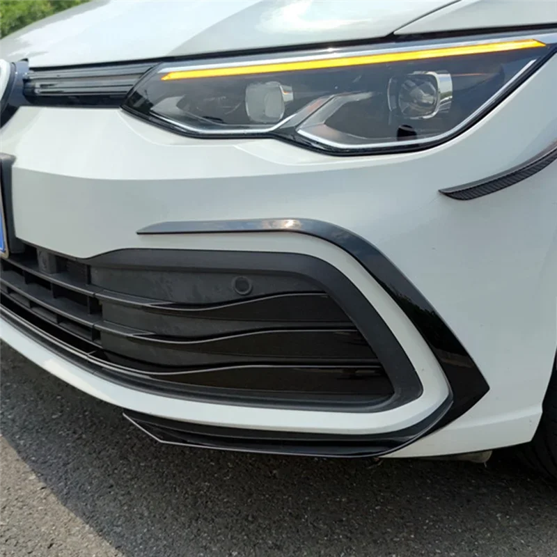 Car Front Grille Grill Moulding Strips Fog Light Cover Trim For VW Golf 8 Mk8 2021 2022 Abs Automotive Modification Accessories