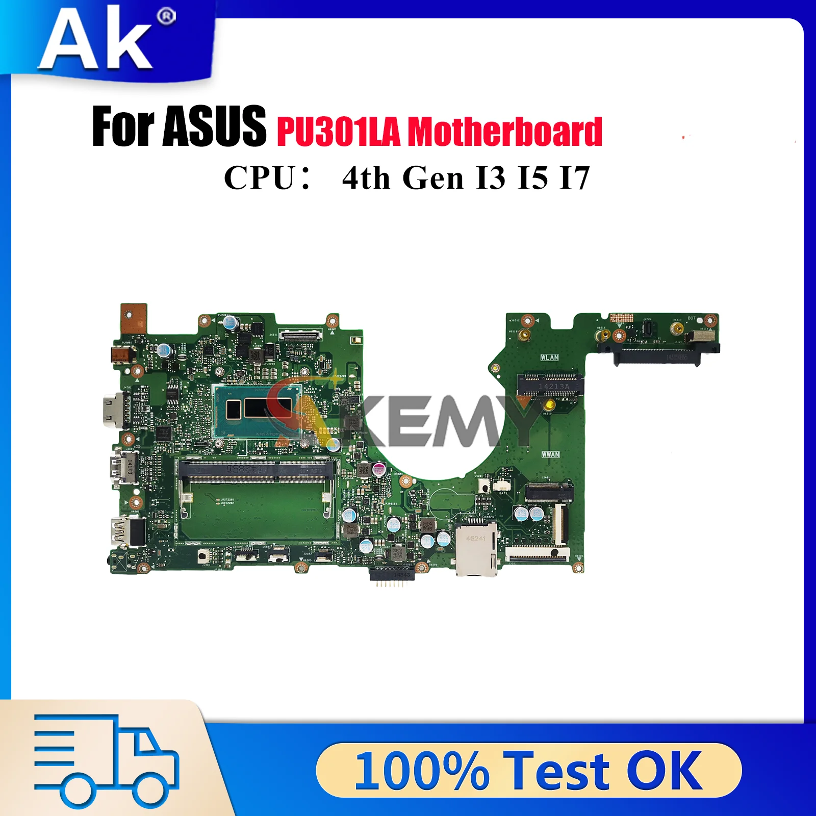 

PU301LA Материнская плата для ноутбука ASUS VivoBook PU301L PU301LA Материнская плата для ноутбука с процессором I3 I5 I7 100% тестирование ОК быстрая доставка stk