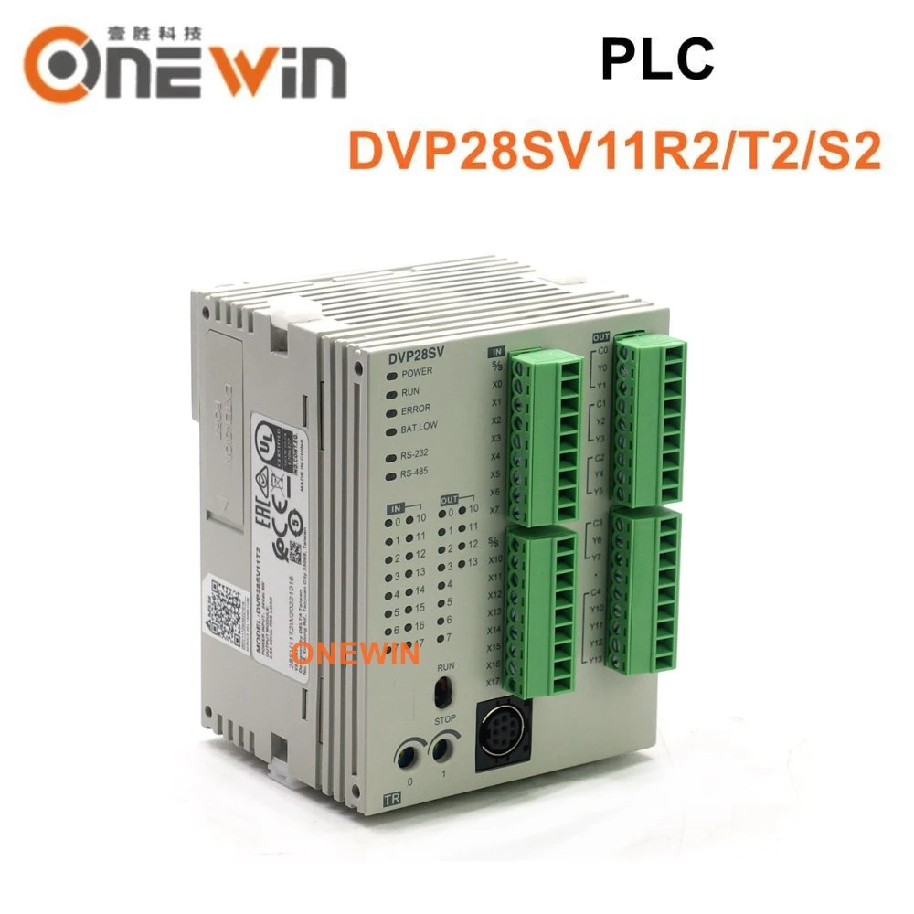 

DVP28SV11R2 DVP28SV11T2 DVP28SV11S2 Delta PLC 16DI 12DO transistor relay 24VDC