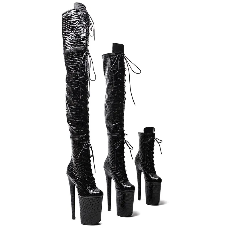 

Auman Ale 23CM/9Inch Pu Upper Zipper Split Boots Women New Design Three ways Wear Boots Extreme High Heel Detachable Boots