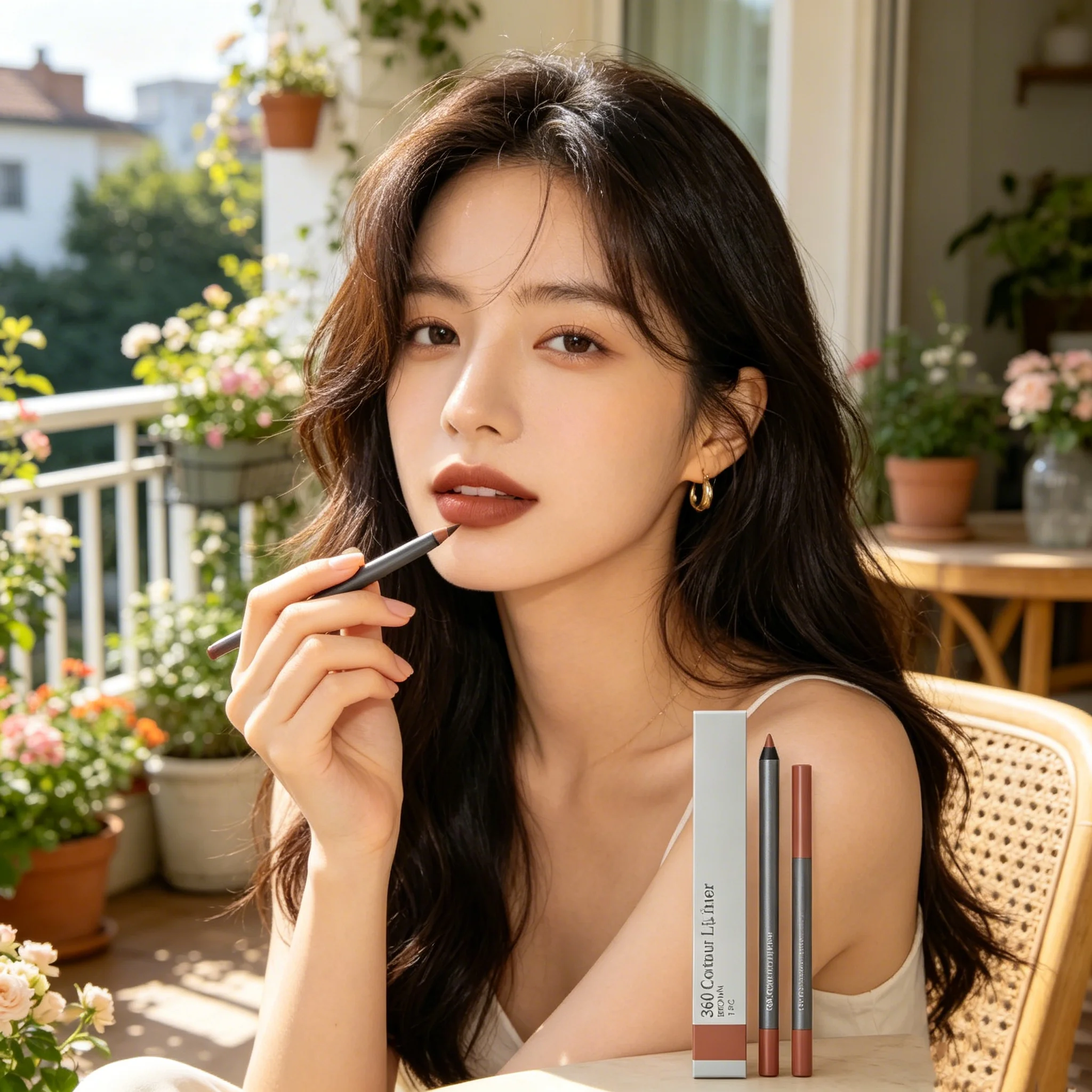

Brown Lipliner Lasting Effect Colorful Colorfast Smooth Texture Waterproof Enhance Skin Texture Lip Coloring Pen