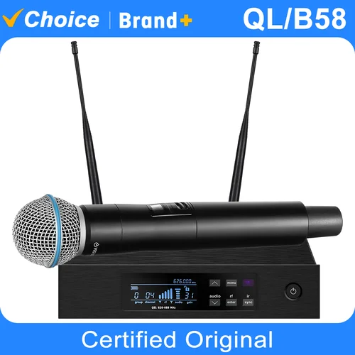 QL/B58 QLXD QLXD4 micrófono inalámbrico profesional de alta calidad UHF puesta en escena canto fiesta sistema de micrófono de mano