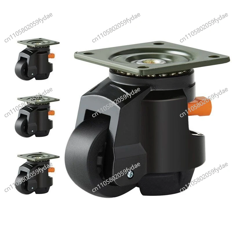 Upgraded 4-Pack Heavy Duty Universal Caster Wheels - Height Adjustable With Handle, Support Type Leveling Casters