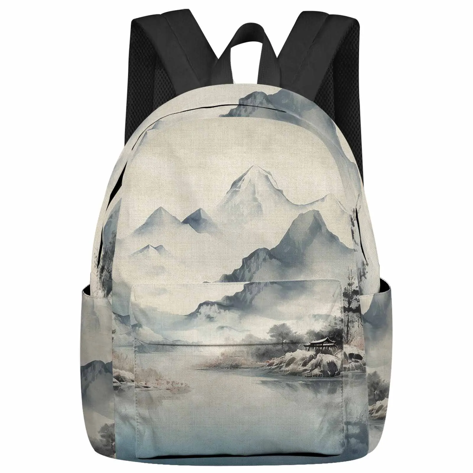 Landscape Tree Watercolor Backpack School Bags for Teenagers Students Laptop Bag Women's Casual Travel Backpack