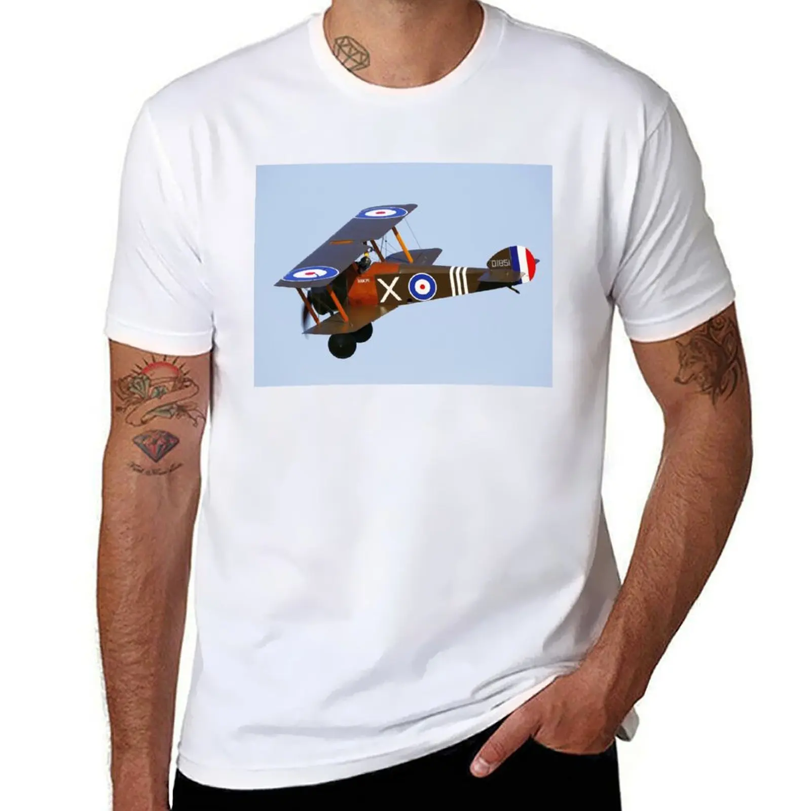 

D1851 in Camel Sopwith flight T-Shirt Breathable Sportswear T-Shirt for Men