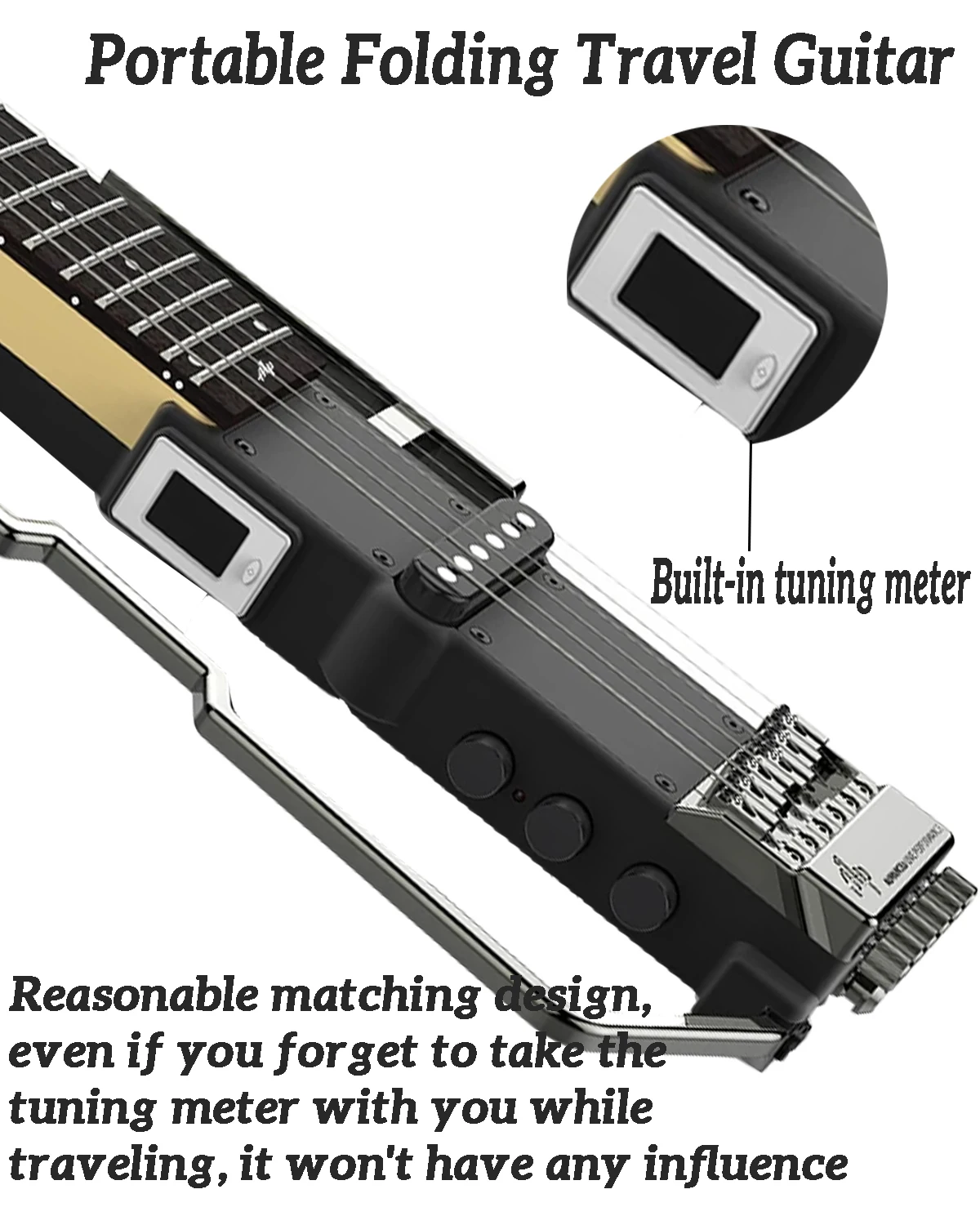 ALP-Portable Headless Electric Guitar, Mute, 3.5mm Headphone, Output 6.5mm, Sound Output, Beginner, Travel, FT221S