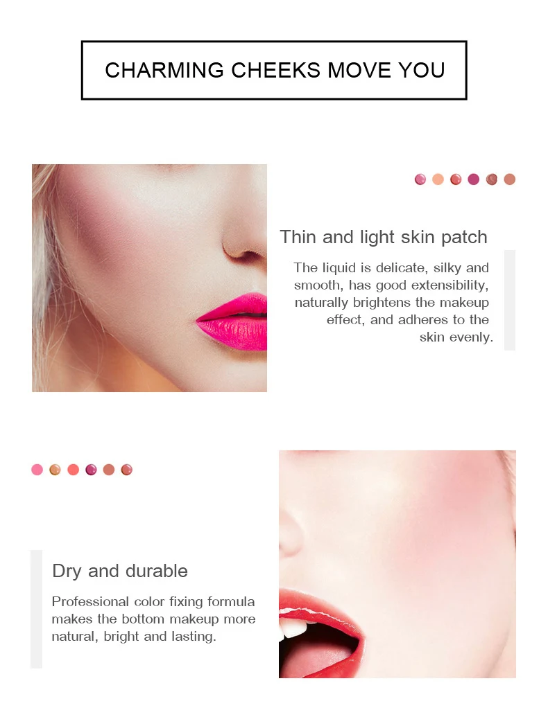 15ML 4 Color Blush Liquid Natural Long-lasting Waterproof Rouge No-fading Face Contour Makeup Brightening Anti-sweat Blush Cream