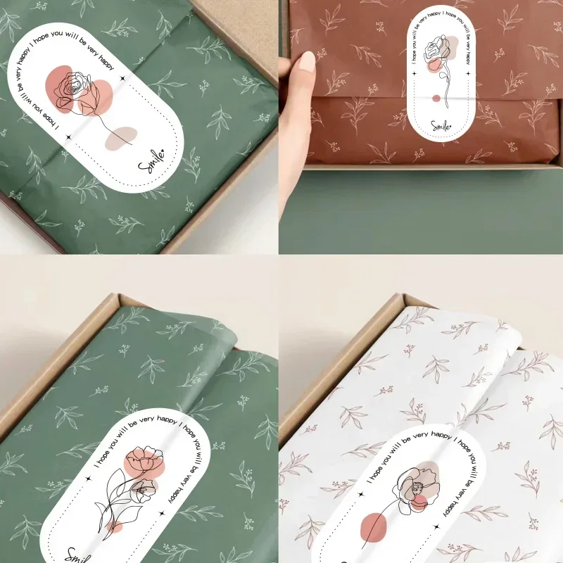 Cute Flower Thank You Stickers for Small Business Baking Dessert Packaging Gift Sealing Decoration Labels Stationery 100Pcs/pack