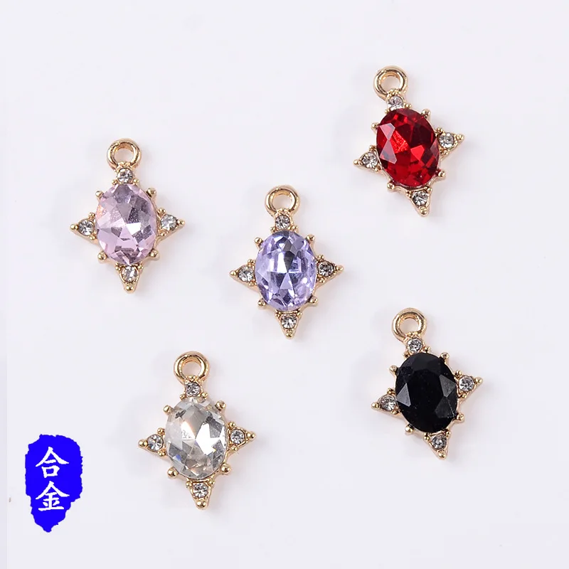 New alloy accessories diamond base inlaid oval rhinestone accessories DIY clothing headgear pendant accessories