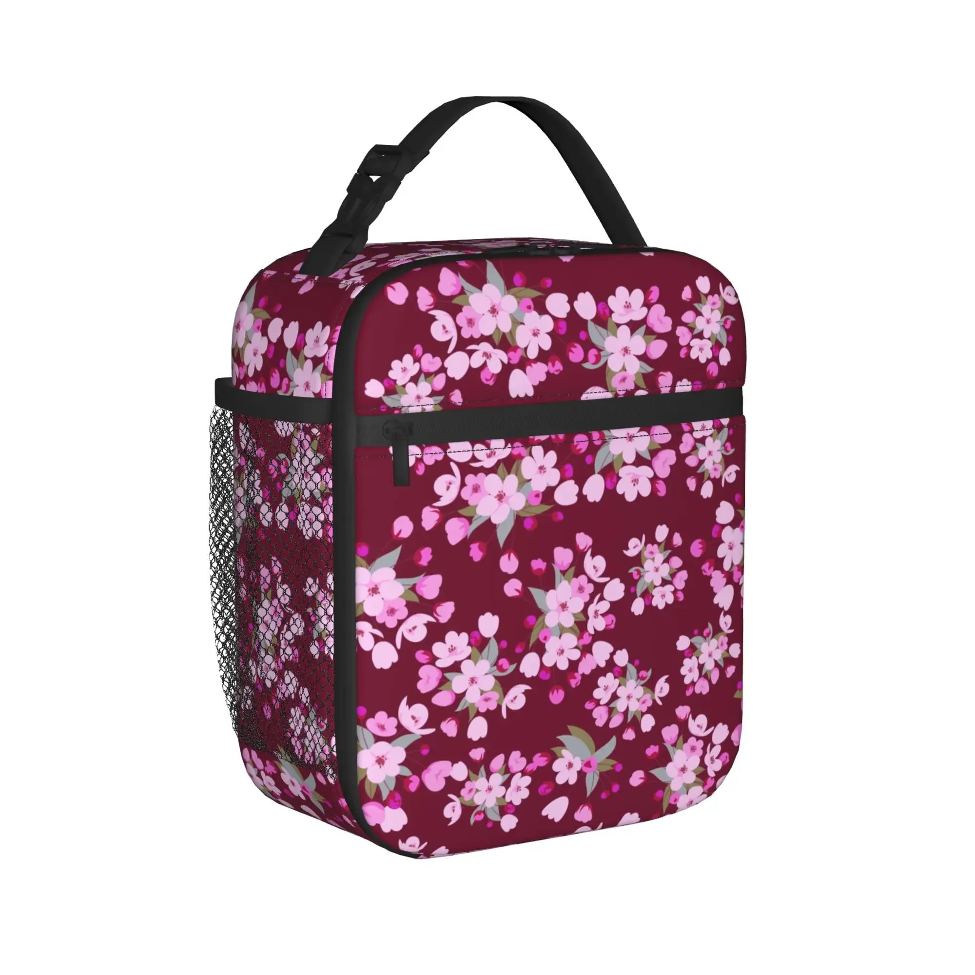 Japanese Sakura Cherry Blossom Thermal Insulated Lunch Bag for School  Portable Food Container Bags Cooler Thermal Lunch Boxes