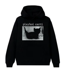 New Luxury 2022 PLAYBOI CARTI WHOLE LOTTA Red Cat Pullover Hoodies Hoody hooded Sweatshirts velvet Cotton Thick Fleece US R17