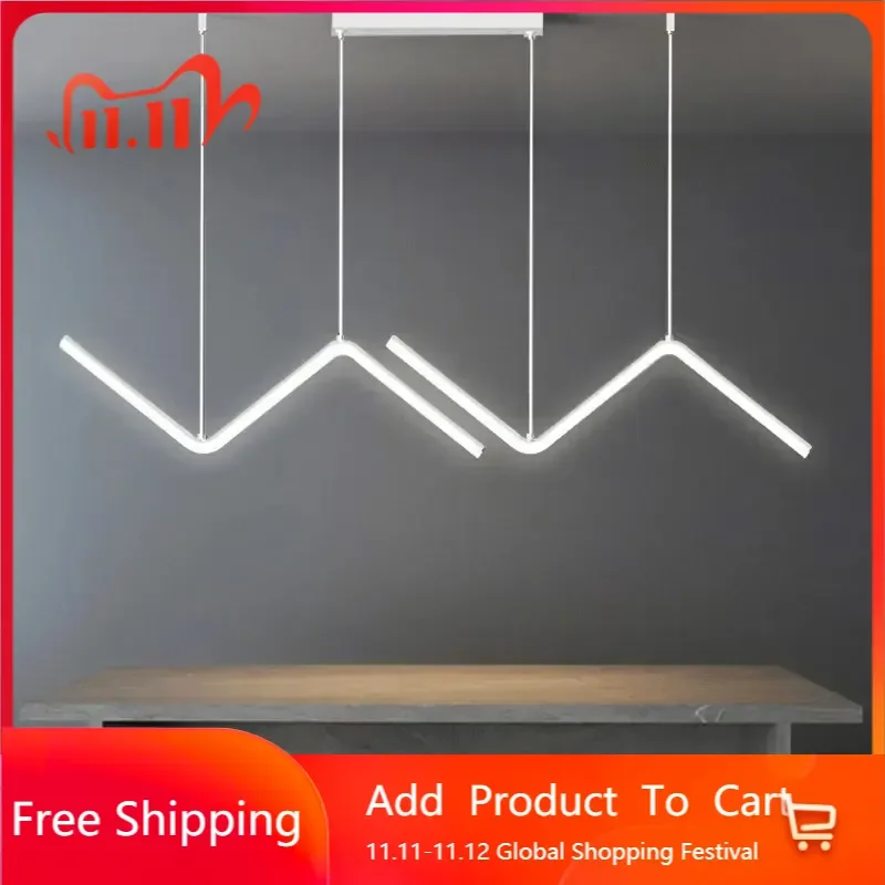 Lustre Minimalista com Iluminação LED, Aba de Jantar Moderna, Luz Pingente para Quarto, Sala de Jantar, Cozinha, Bar, Restaurante, Home Decor