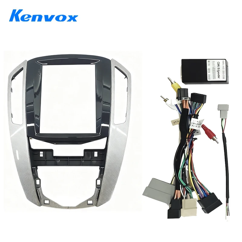 

9.7" Tesla Vertical Screen Car Radio Fascia Frame for Luxgen U6 with 360°Camera Dash Kit Install Panel wire harness Adapter