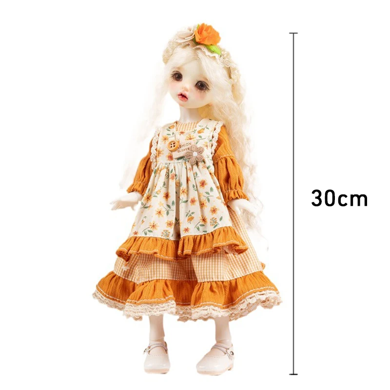 30CM BJD Doll Clothes DIY Toys Dress Up Makeup Black Lace Skirt Cute Girls Princess Dolls Dollhouse Accessories Birthday Gifts