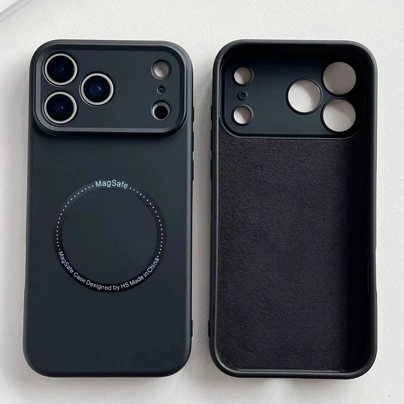 Original Flüssigsilikon-Hautgefühl, weiche Hülle für iPhone 17 Pro Max Air 16E 15 Plus, magnetische kabellose Lade-Anti-Drop-Rückseite