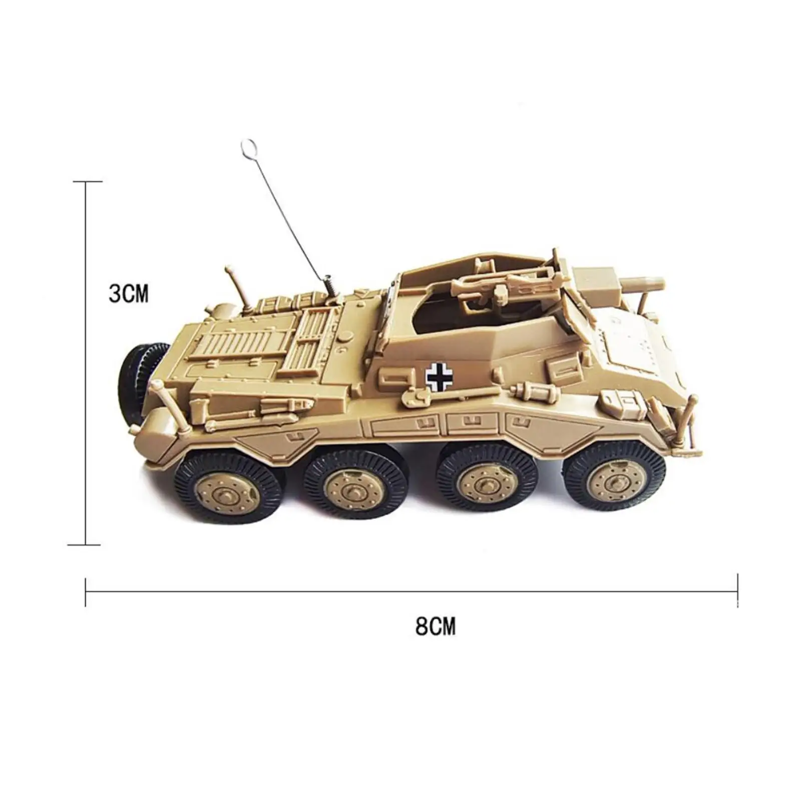 

Tank Vehicle Toy Collection 1/72 Scale Miniature Car DIY Model Kit for Kids and Adults Educational Home Display