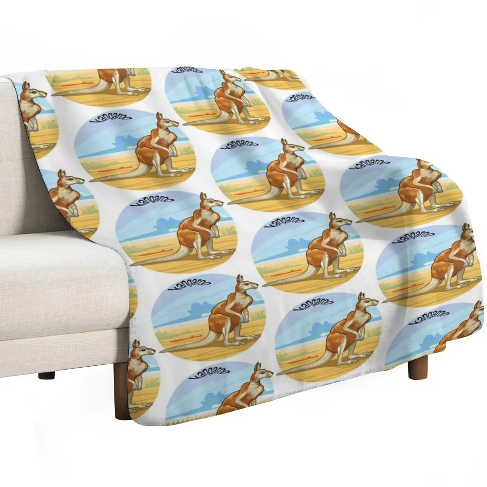Kangaroo Throw Blanket Loose Flannels Summer Blankets For Baby Plaid on the sofa Soft Plush Plaid Blankets