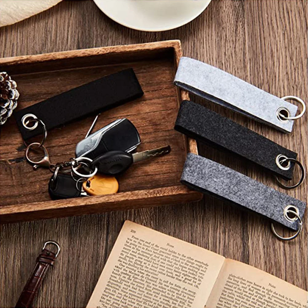 20pcs Bags Craft DIY Decoration Blank Reliable Felt Mental Visible Car Purses Portable Meaningful Key Rings Practical
