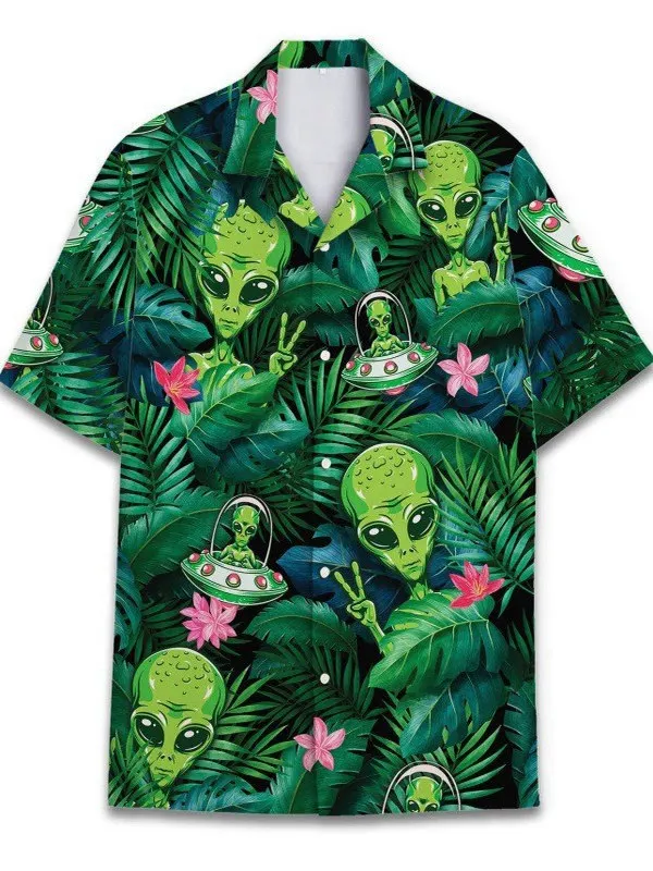 

Digital Printed Button up Lapel Cardigan Casual Loose Fit ort Sve Men's Open Cardigan Faionable Printed Design