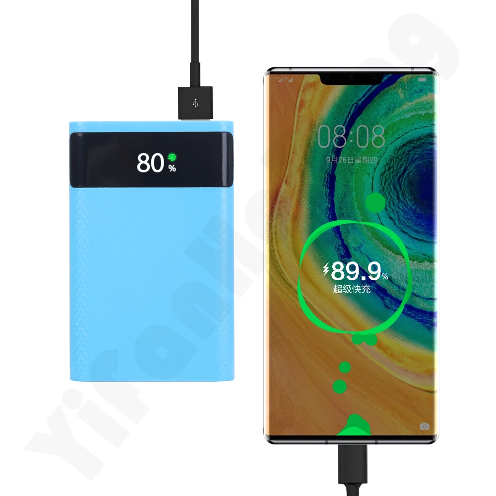 Podwójny USB 5V 4*18650 Power Bank pojemnik na baterie typ C PD szybka ładowarka do telefonu komórkowego DIY Shell Case dla IPhone X Samsung S10 Plus