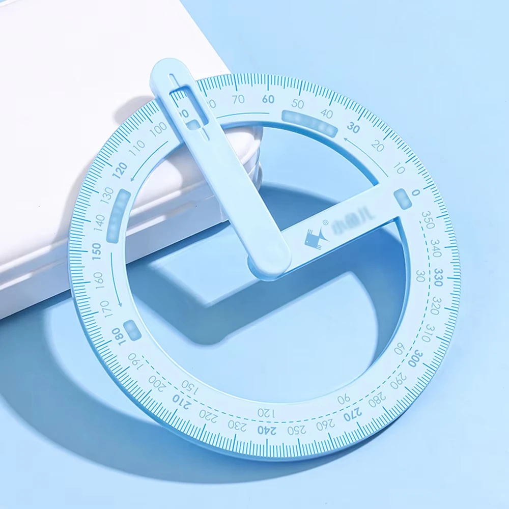 1PC 360 Degree Activity Protractor Student Ruler Reader Teaching Aids Right Angle And Acute Drawing Stationery