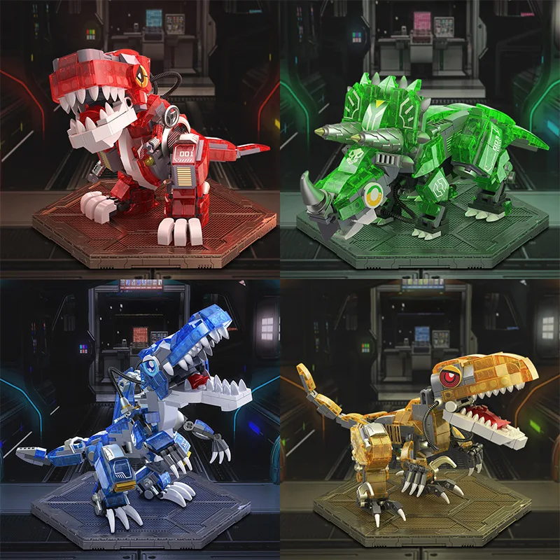 4 Types Dinosaur Block Prehistoric Planet Jurassic Age Brick Compatible Legodinosaur Developmental Building Block Toys Gifts Boy