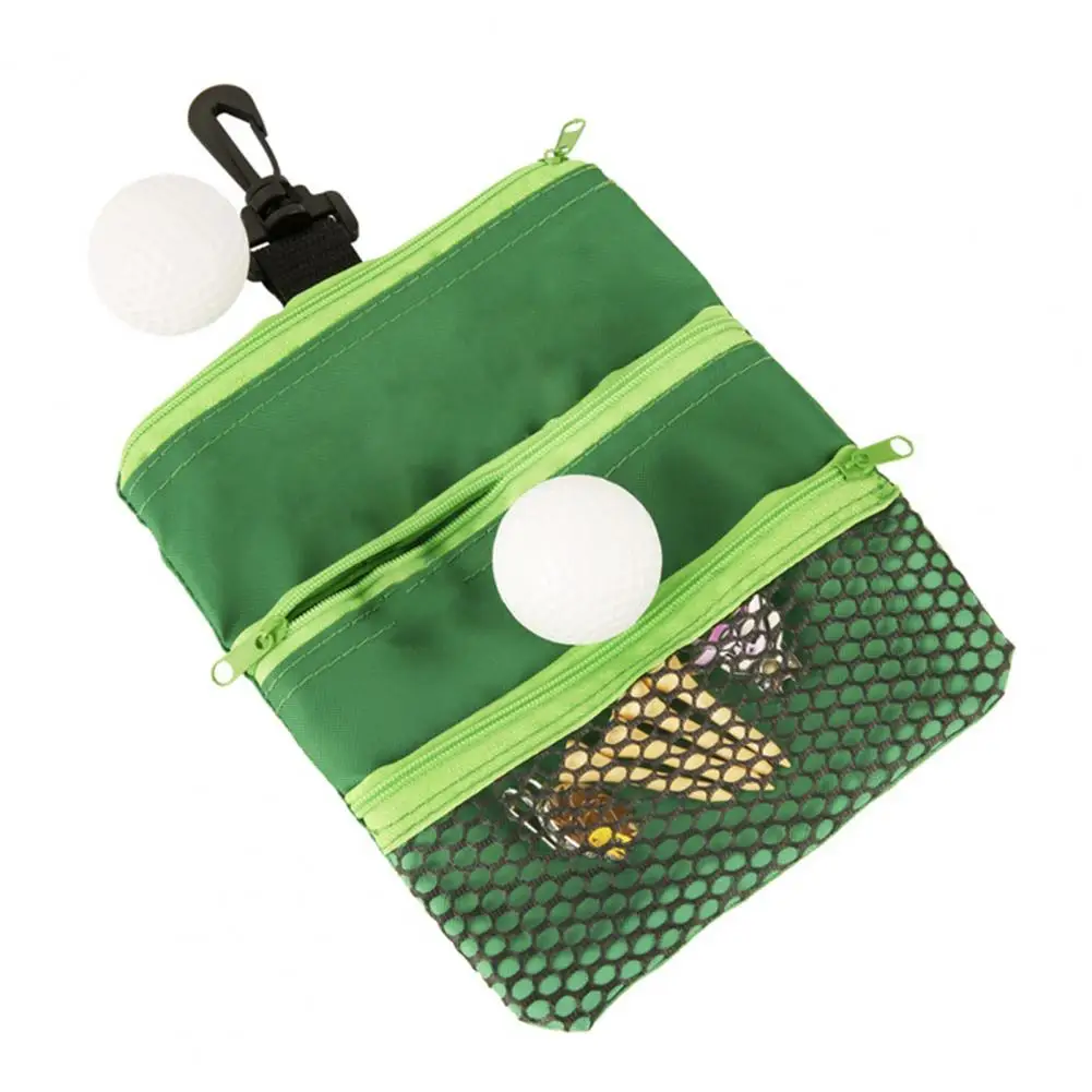 Golf Tee Pouch Durable Golf Bag Golf Ball Storage Pouch with Clip