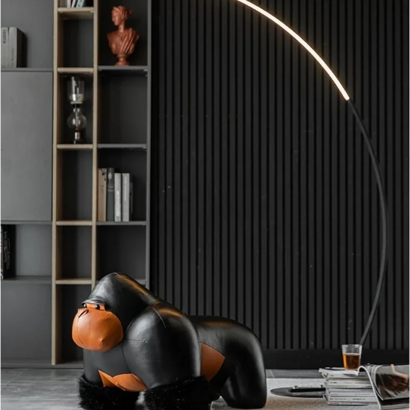Creatieve Gorilla-stoel, thuiswoonkamer, schoenwisselstoel, cartoon schattige dierenbank, zacht leer, afneembaar en wasbaar