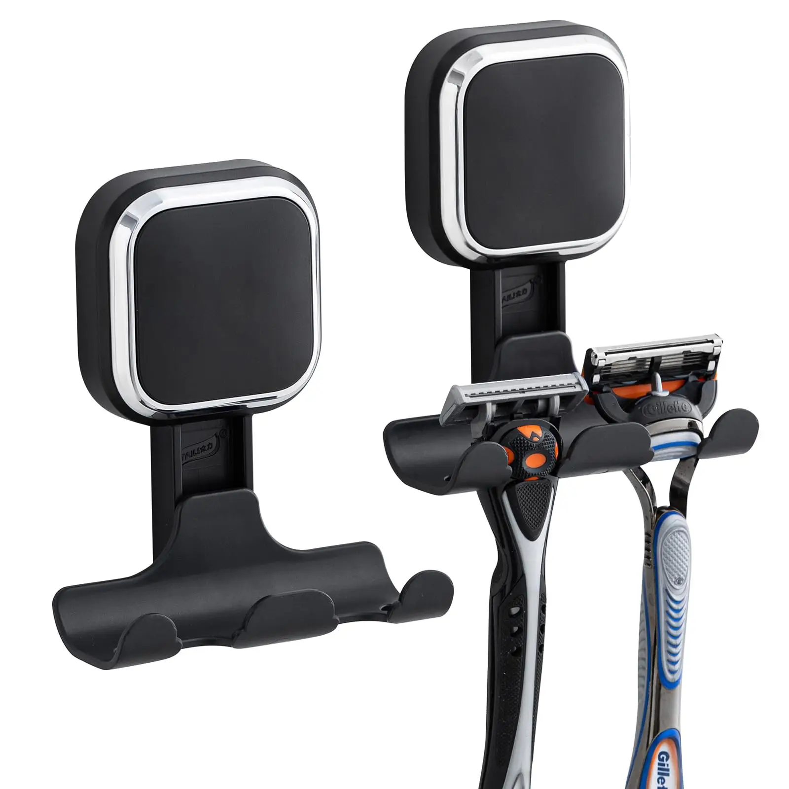 TAILI Suction Cup Razor Blade Holder for Shower 2pcs Suction Razor Hooks for Bathroom Towel Shaver Hanger for Wall Removable