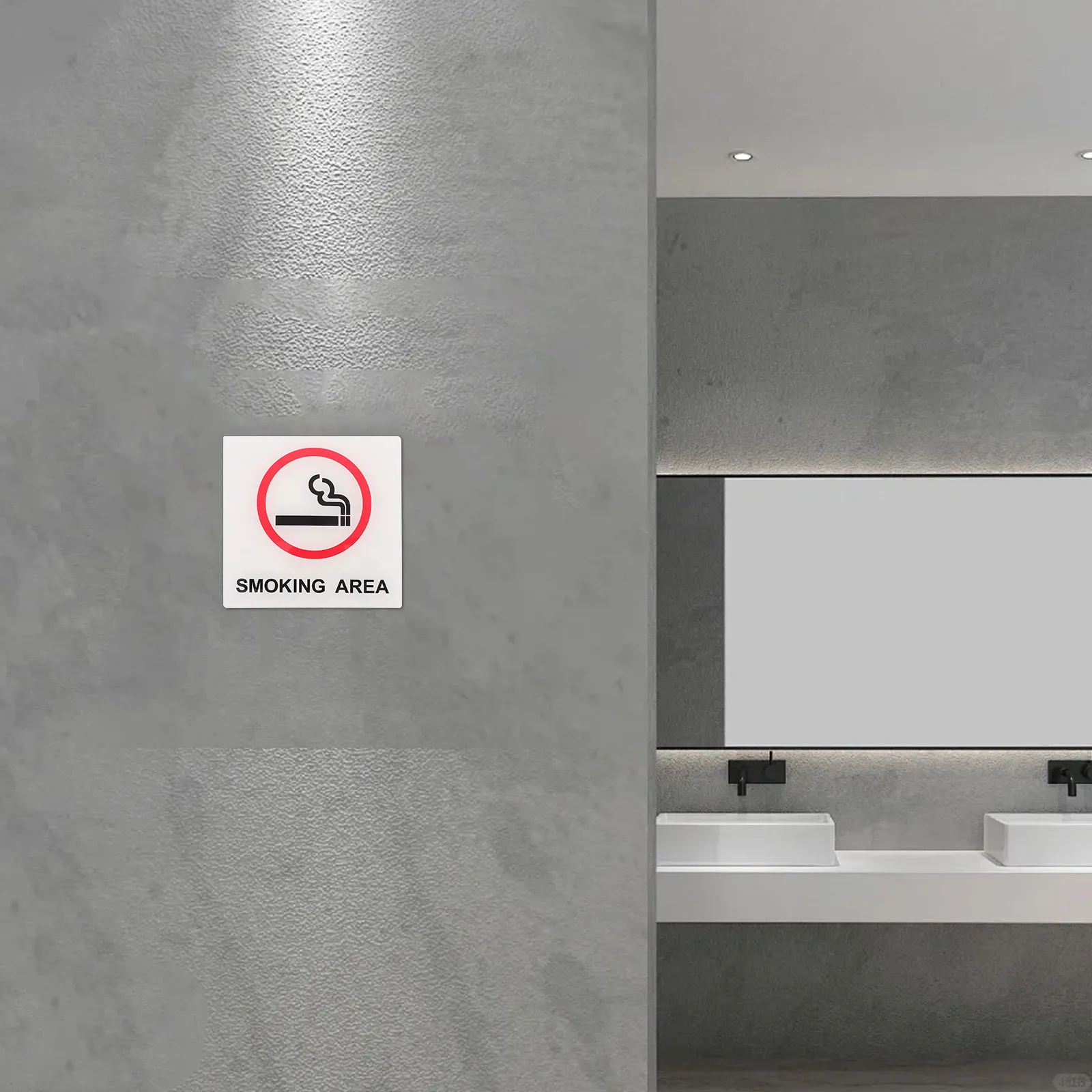 

Smoking Area Sign Adhesive Plastic Office Clear Outdoor Self Adhesive Sign