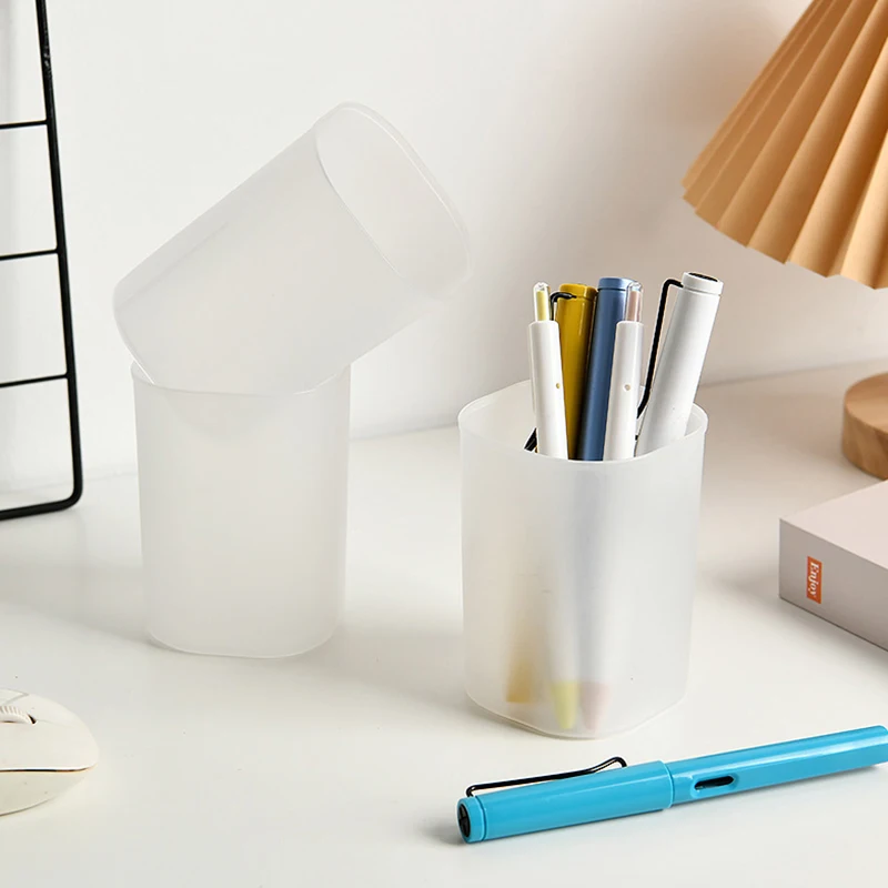 جديد منظم سطح المكتب لطيف فرشاة للمكياج قلم رصاص ماركر شفافة تخزين دلو مكتب مدرسة طالب القرطاسية #2