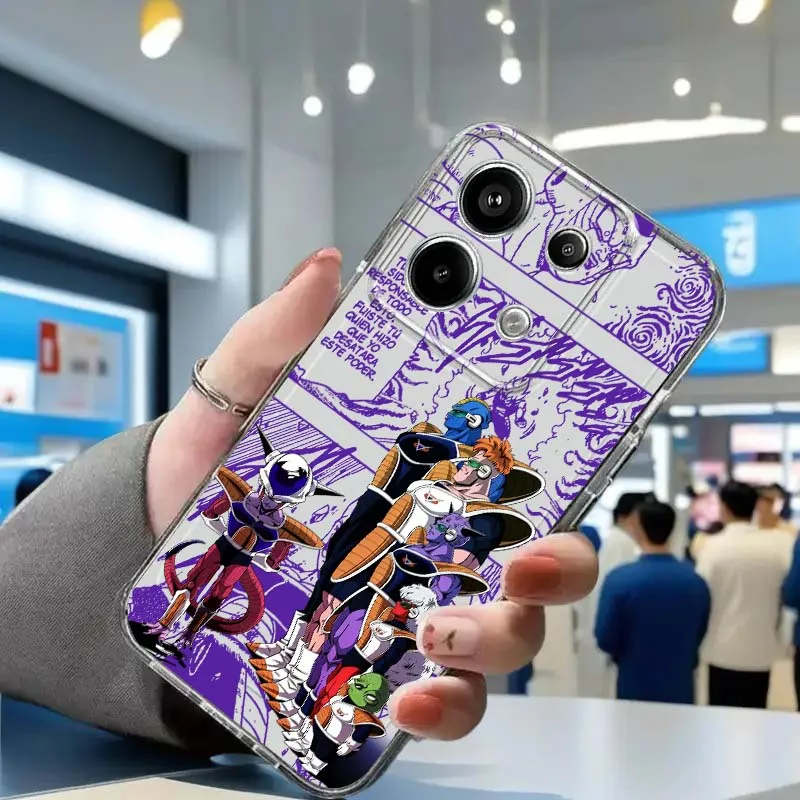 

Dragon Ball Frieza Cartoon For Xiaomi Redmi Note 8 8T 9 9T 11E 12 13 14 Pro Plus Turbo 5G Fashion Transparent Phone Case
