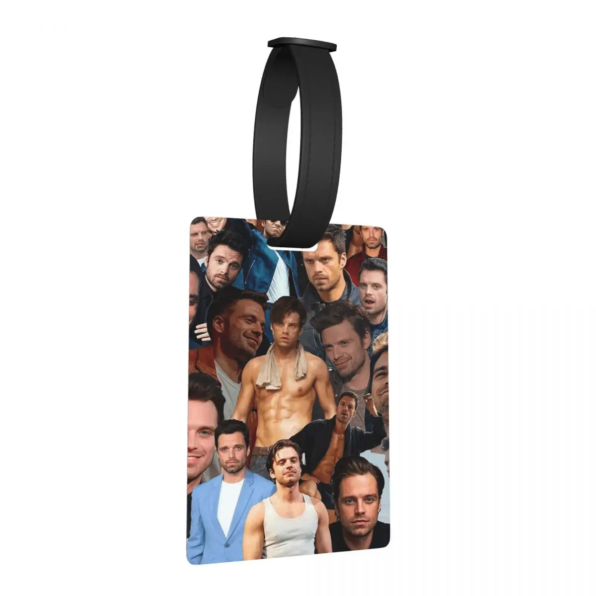 

Sebastian Stan Photo Collage Luggage Tags Suitcase Accessories Travel Cute Baggage Boarding Tag Label Holder ID Name Address