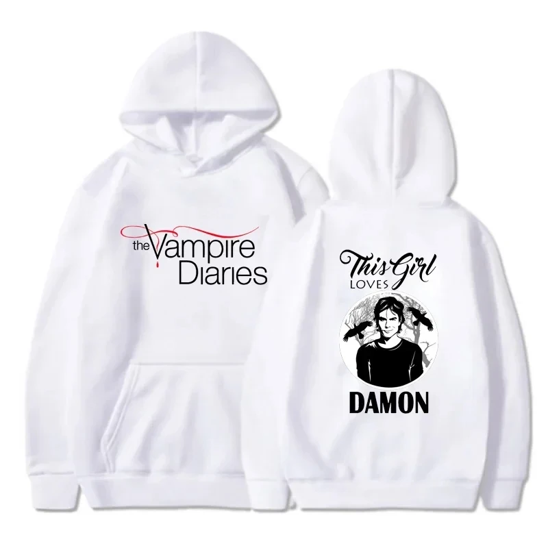 Newusa Tv Show The Vampire Diaries Hoodie Women Fashion Hooded Pullover Daily Casual Long Sleeve Sweatshirt Men Clothing