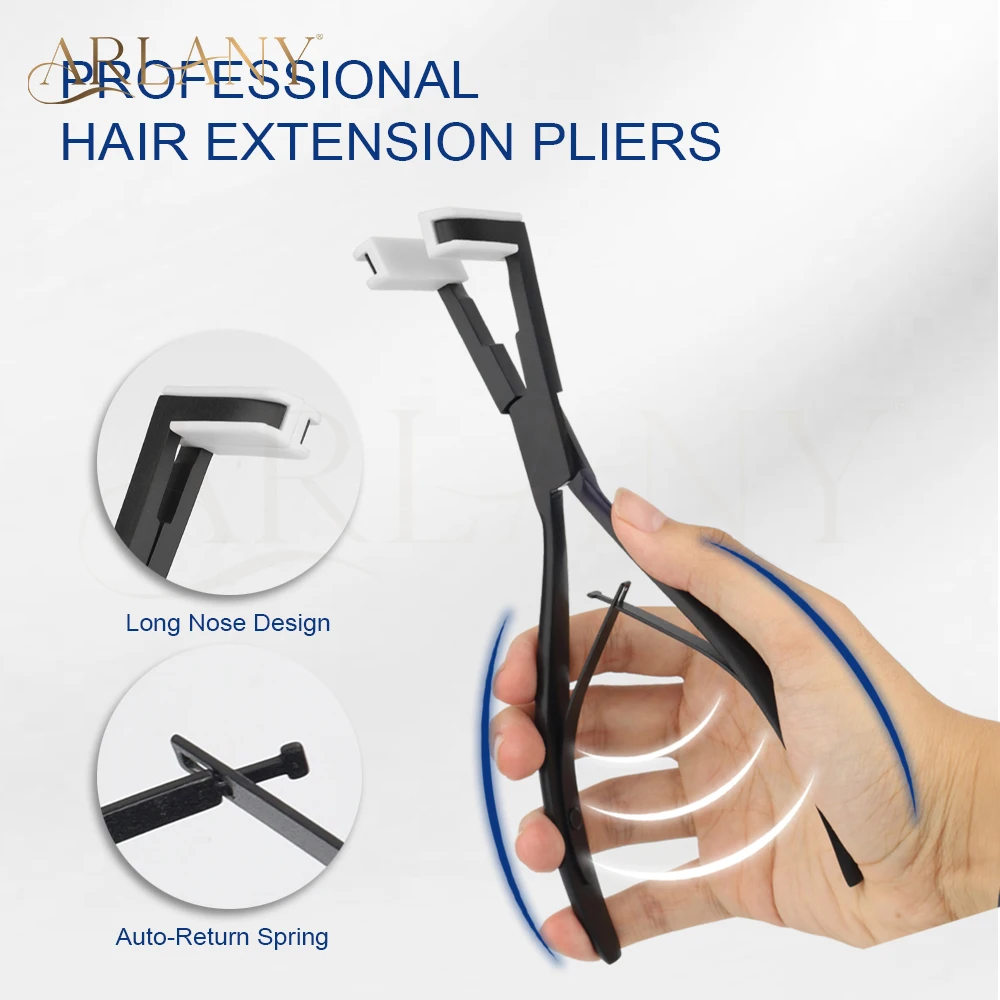 ARLANY Tape in Hair Extension Pliers with 60Tabs Double Sided Tape Hair Sealing Pliers Tape Remover Scraper Matte Alligator Clip view 3