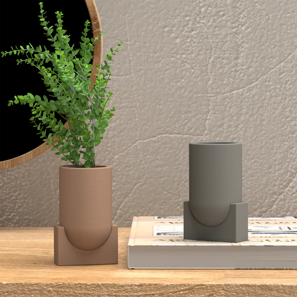 قالب سيليكون أصيص إسمنتي شخصي ، ديكور سطح المكتب ، نبات عصاري ، خرسانة ، تصميم إبداعي