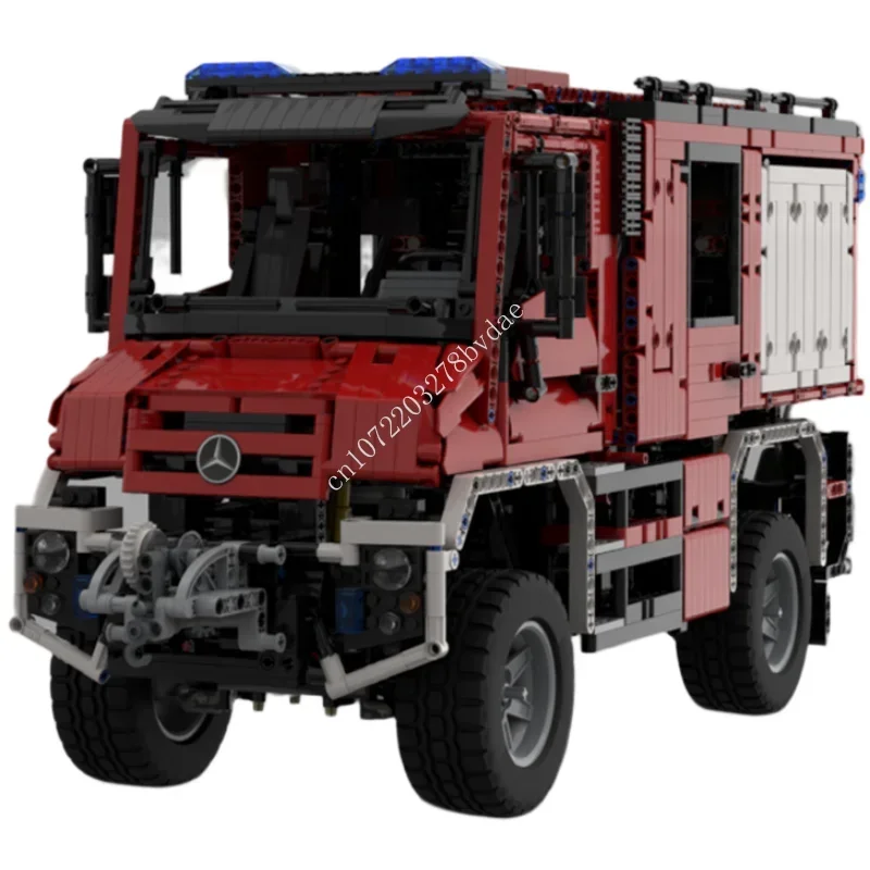 

5200PCS High-Tech Mechanical MOC Mercedes Benz Unimog U 218 Fire Engine Electric Engineering Vehicle Kits Building Blocks Toys