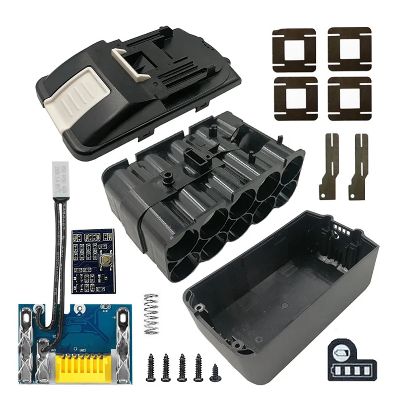 6X BL1830 10 X 21700 Battery Case PCB Charging Protection Circuit Board Shell Box BL1860 For  18V 3.0Ah 9.0Ah-ABGL