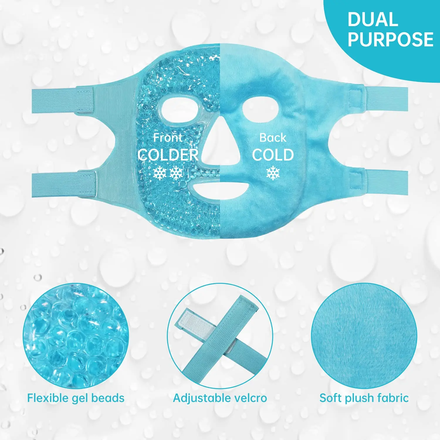 풀페이스 마사지 아이스 마스크 온냉 찜질 젤 쿨링 아이스 페이스 아이 마스크 페이셜 마스크 페이스 아이 마스크 아이스팩 수면 페이스 스파